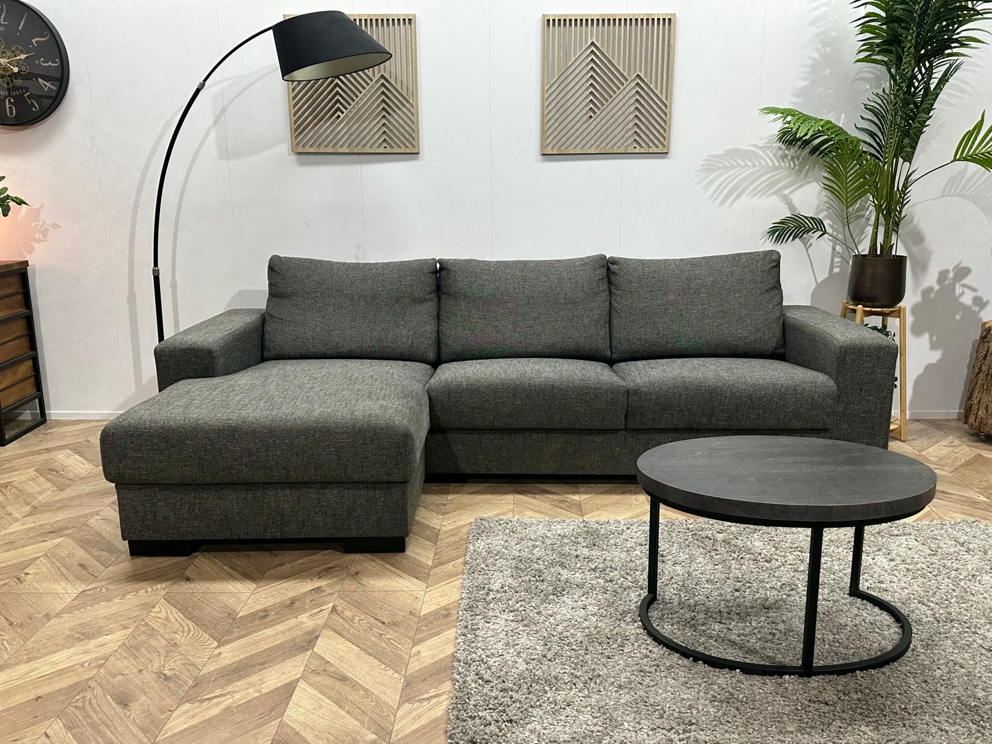 Antraciet Hoekbank ~ Losse Rugkussens Met Afneembare Hoezen