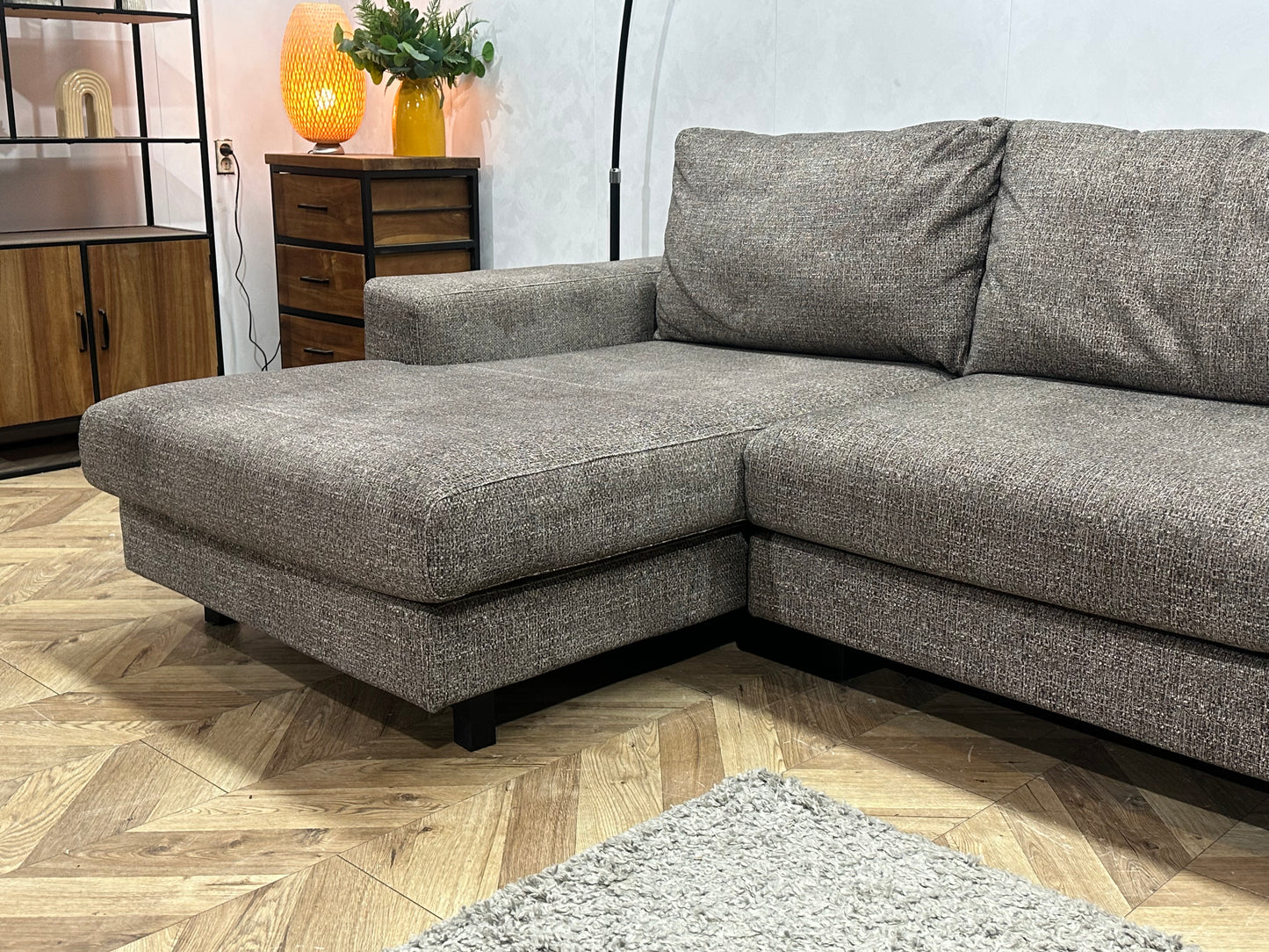 Xooon Grijze Suède Stoffen Hoekbank