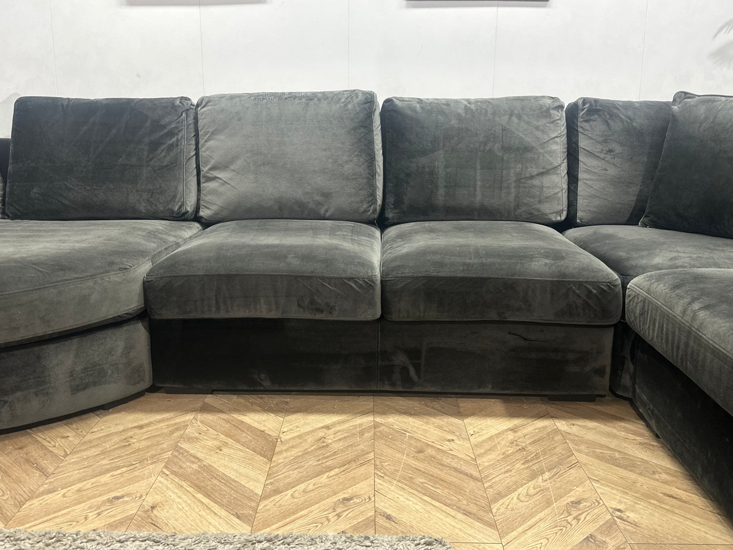 Urban Sofa Antraciet Design Velvet U Bank ~ Losse Kussens Met Afneembare Hoezen