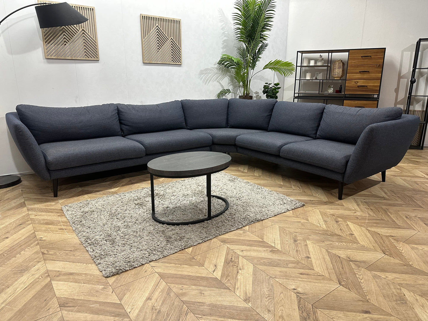 Blauwe Hoekbank ~ Losse Kussens Met Afneembare Hoezen