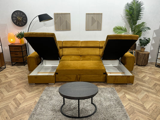 Gele Velvet U Bank ~ Slaapfunctie