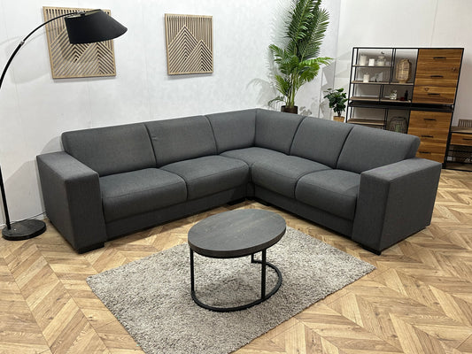 Grijze Hoekbank ~ Vaste Kussens
