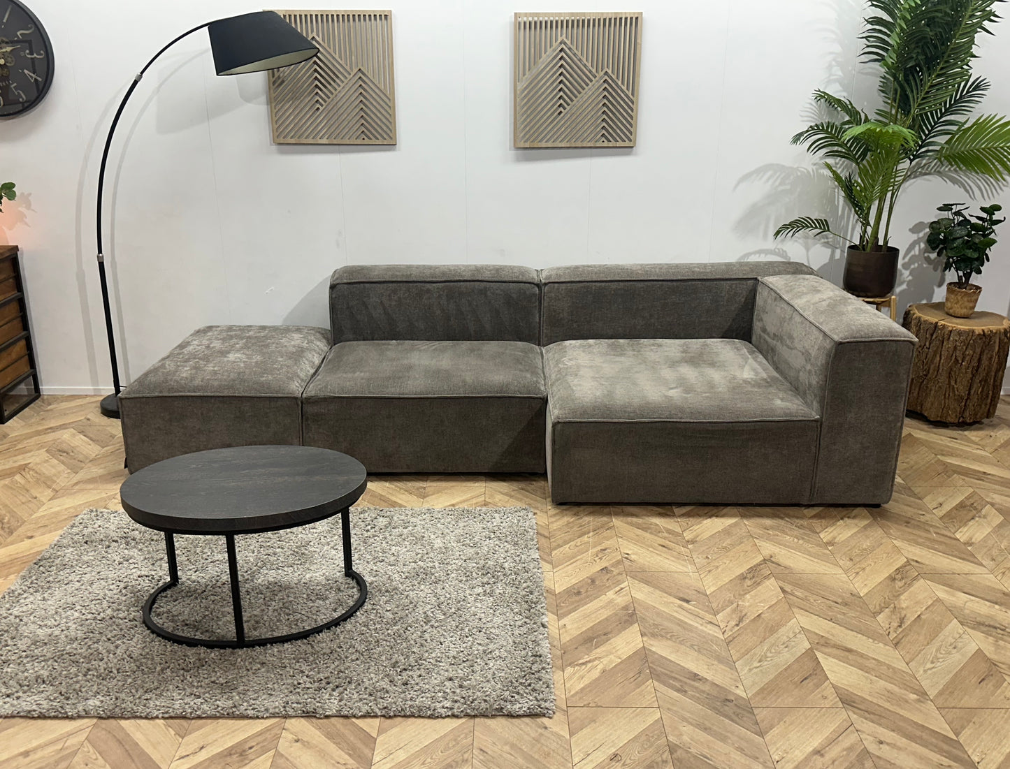 Nous Living Antraciet Suède Stoffen Hoekbank ~ Nieuwstaat