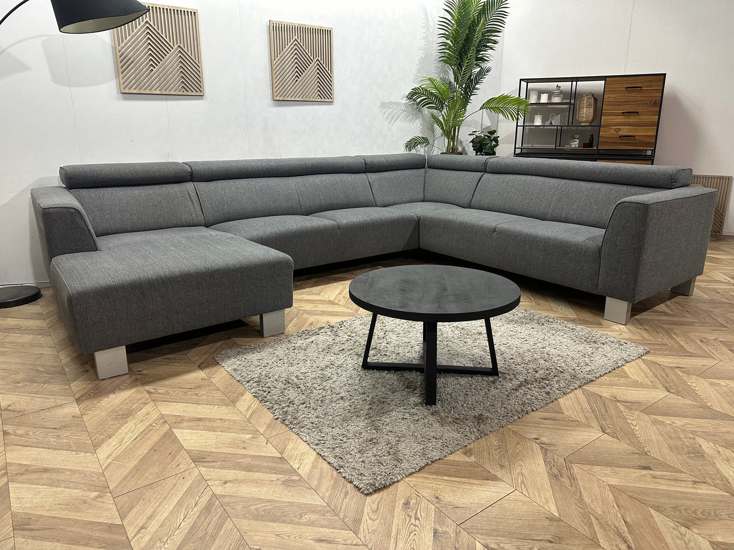 Antraciet U Bank ~ Verstelbare Hoofdsteunen