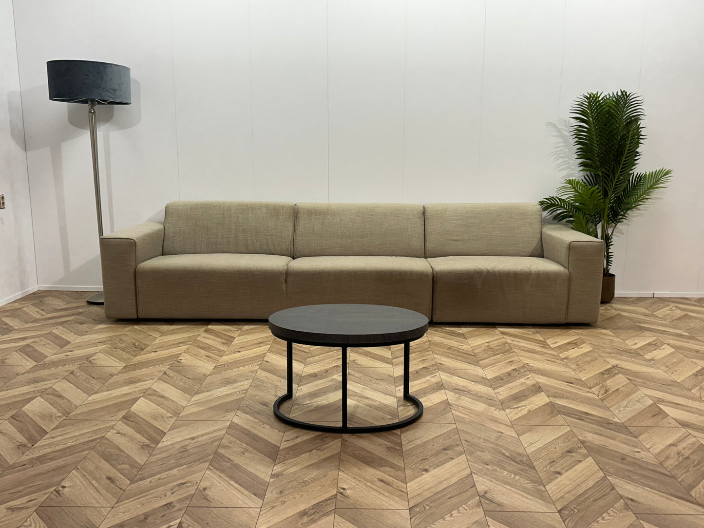 Beige 3-Zits Bank ~ Vaste Kussens