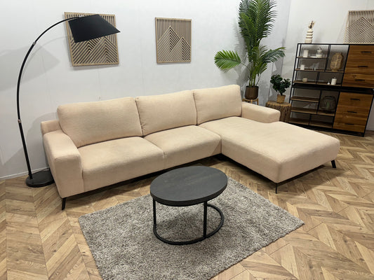 !Showroommodel! Crème Bouclé Hoekbank