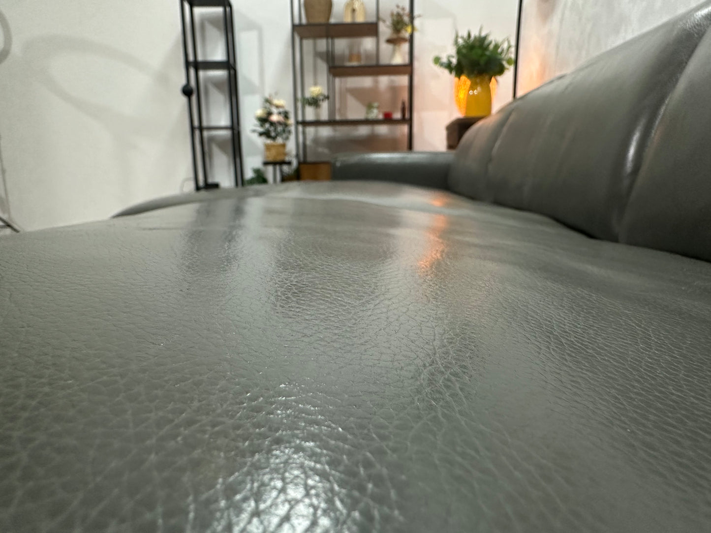 Lederland Grijze Echt Lederen Design Hoekbank ~ Elektrisch Verstelbaar