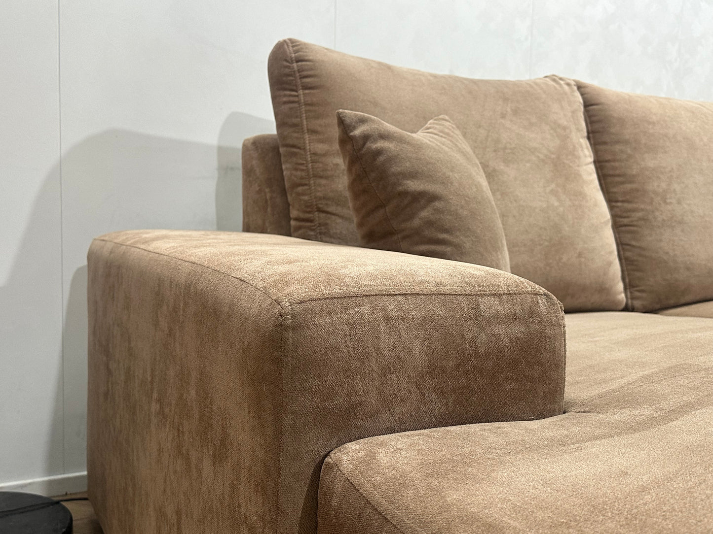 Licht Bruine Velvet U Bank ~ Losse Kussens Met Afneembare Hoezen