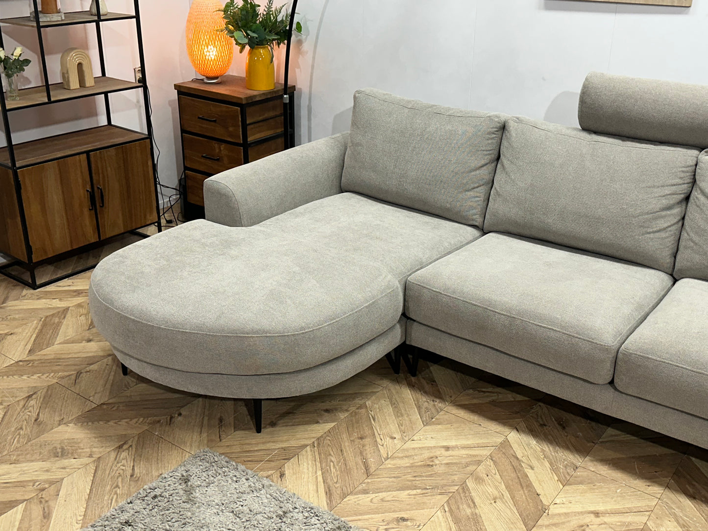 Grijze Design Hoekbank ~ Losse Kussens Met Afneembare Hoezen