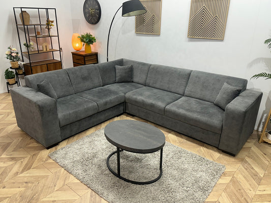 !Showroommodel! Antraciet Velvet Hoekbank