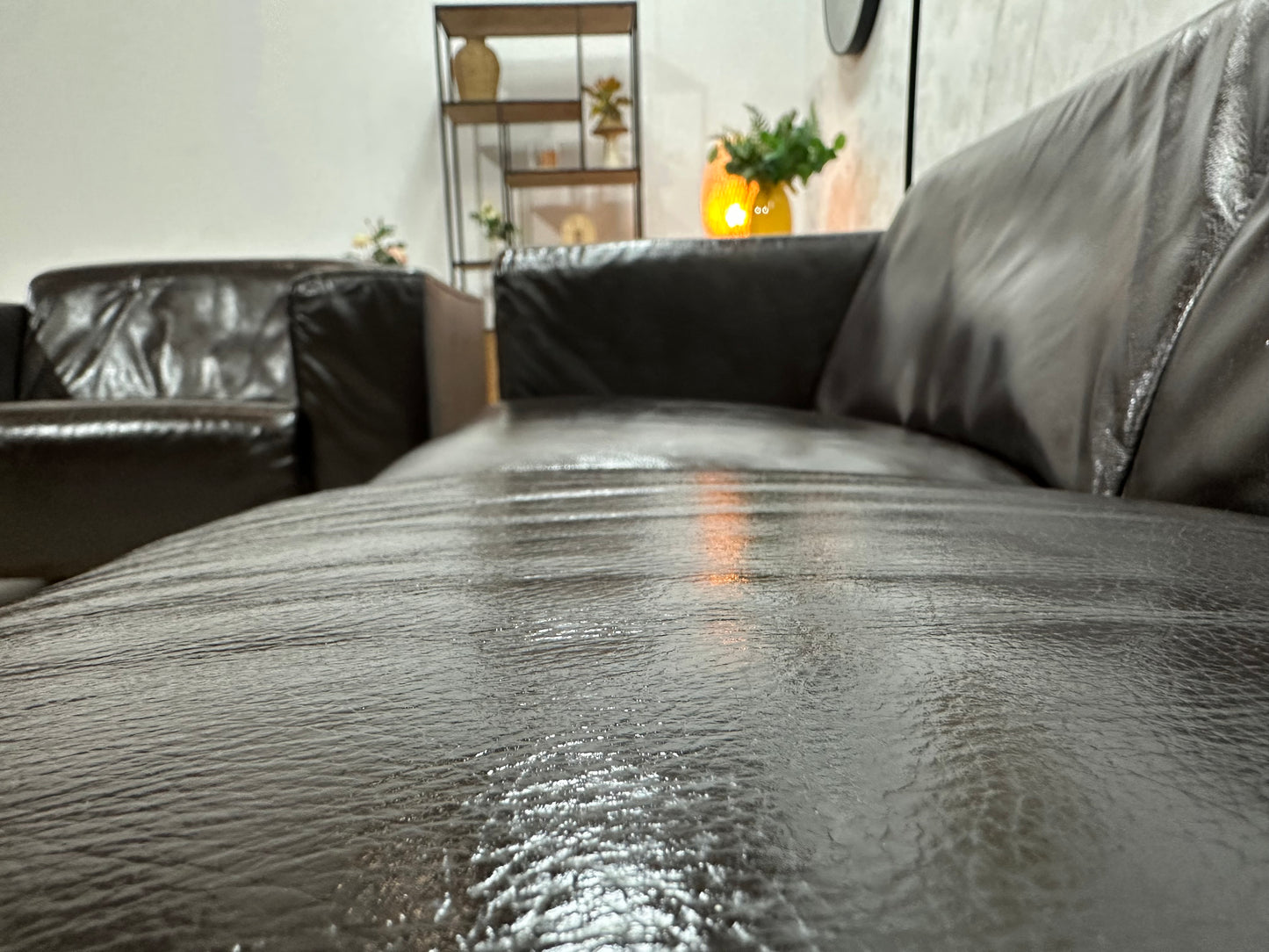 Bruine Echt Lederen 2.5-Zits Bank Inc Fauteuil ~ Geïmpregneerd