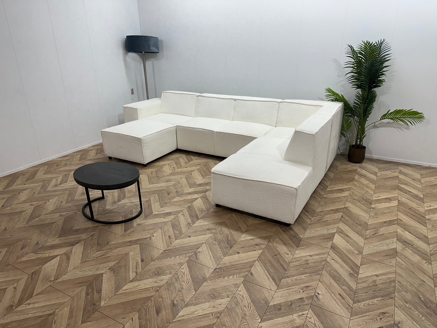 Witte Bouclé Stoffen U Bank ~ Vaste Kussens