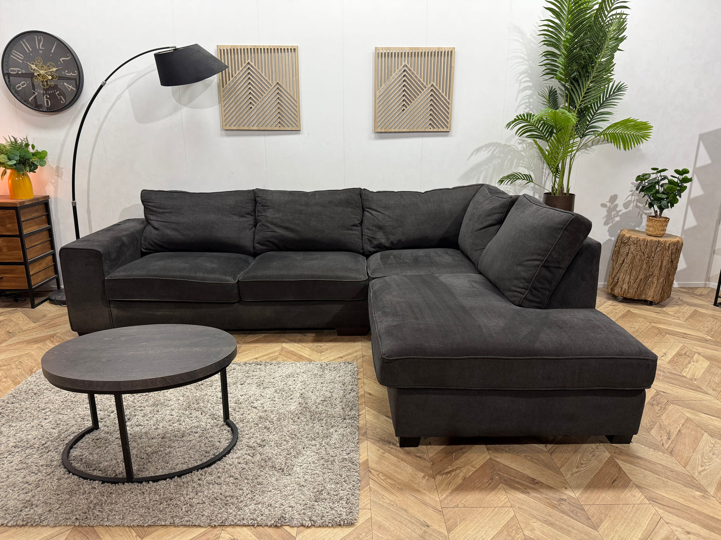 Urban Sofa Suède Antraciet Hoekbank ~ Losse Kussens Met Afneembare Hoezen