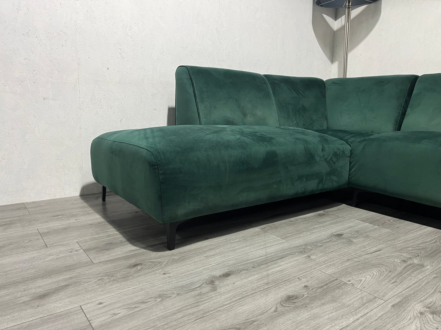 Donker Groene Velvet Hoekbank
