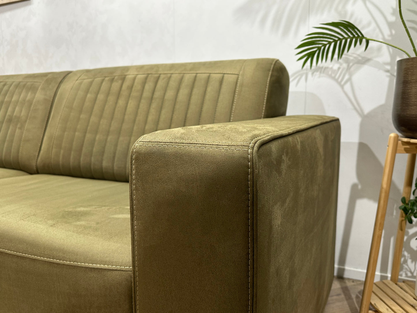 Groene Suède Stoffen Banken Set ~ Vaste Kussens