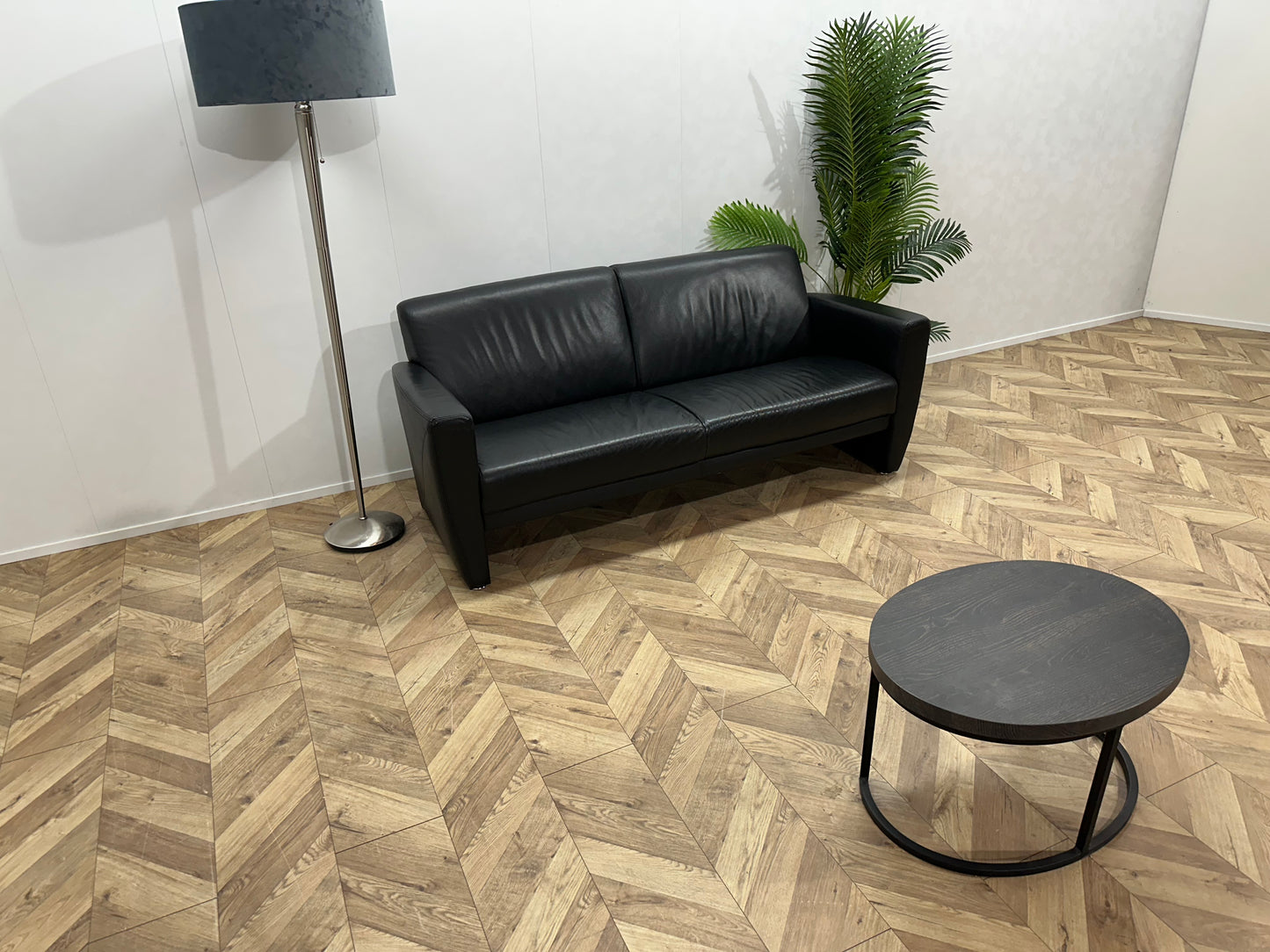 Zwart Echt Lederen 2.5-Zits Bank ~ Vaste Kussens