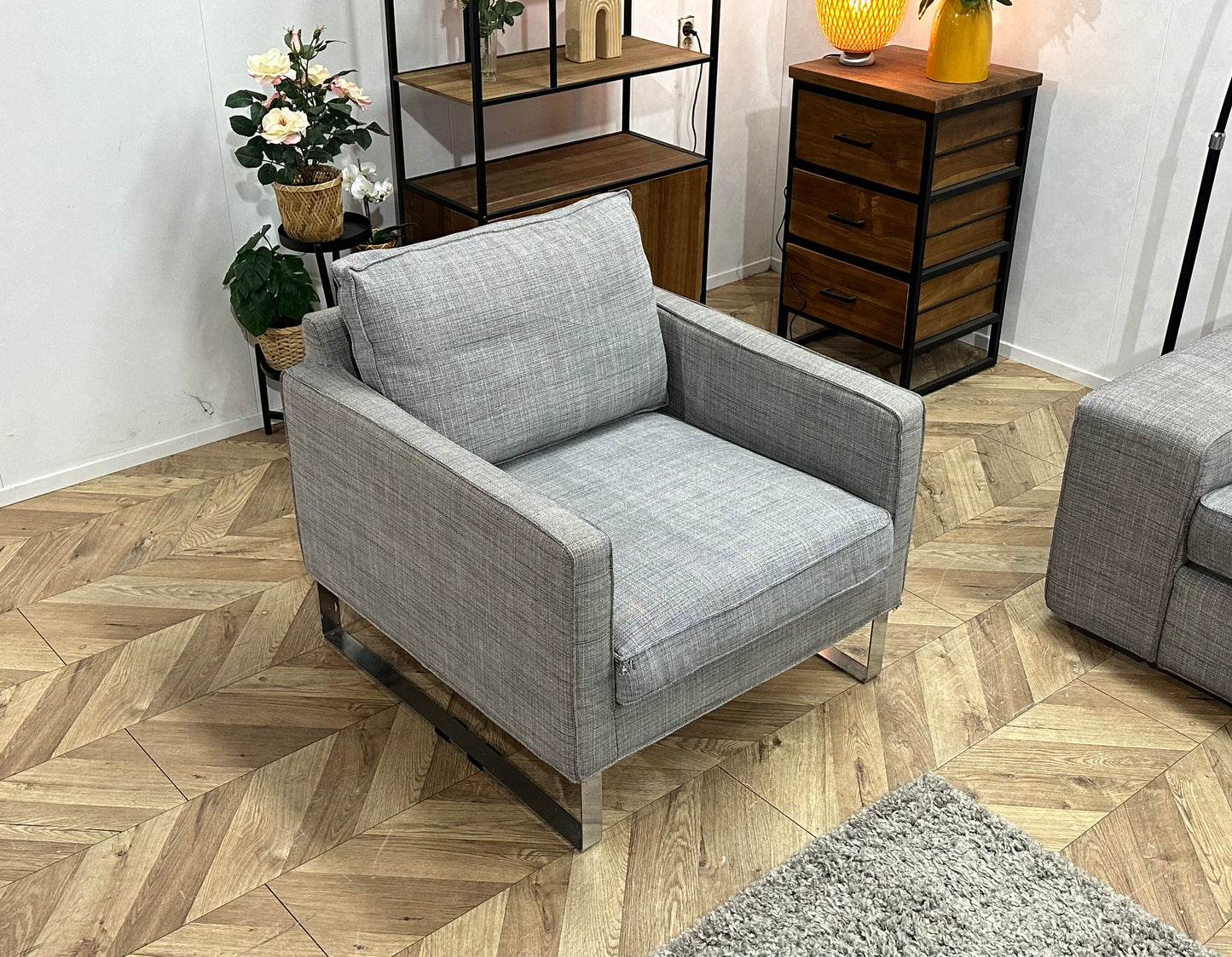 Licht Grijze Hoekbank Inc Fauteuil ~ Inruilvoordeel