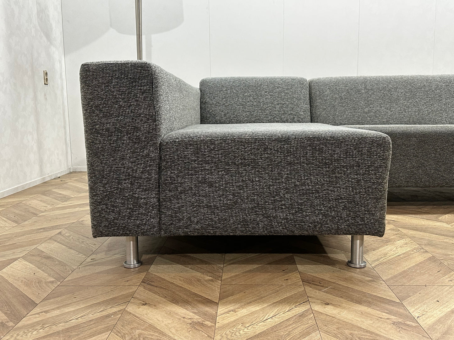 Antraciet Hoekbank Inc Hocker ~ Vaste Kussens