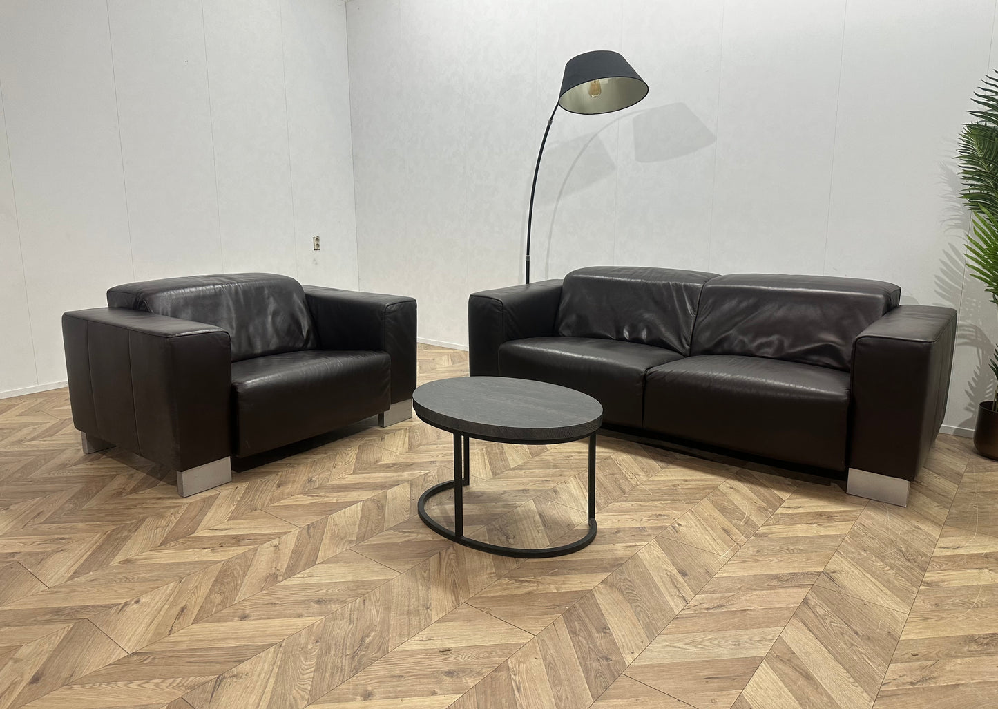 Bruine Echt Lederen Banken Set ~ Verstelbare Hoofdsteunen