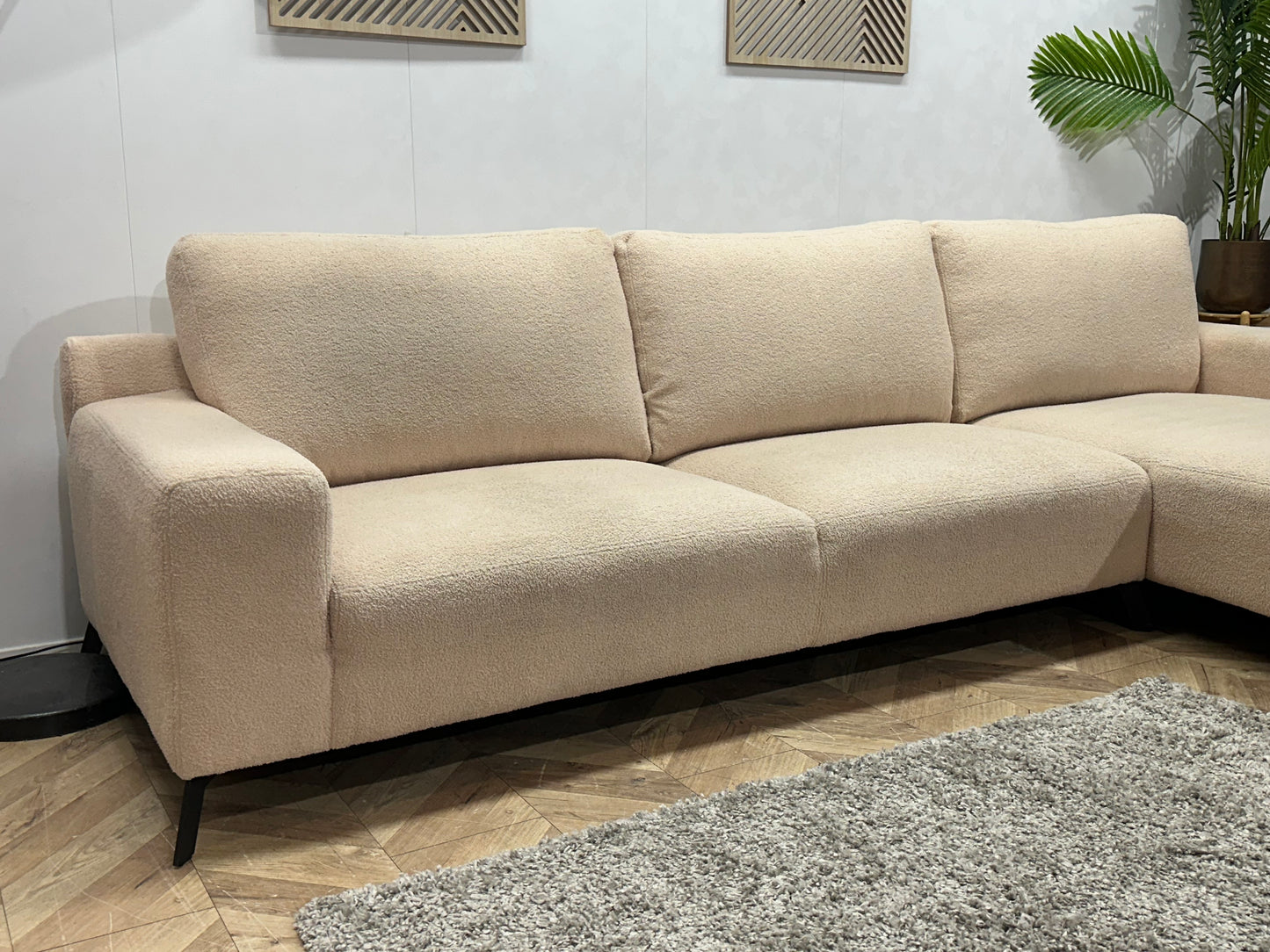 !Showroommodel! Crème Bouclé Hoekbank