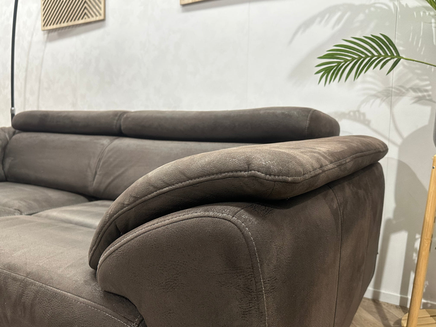 H&H Antraciet 2.5-Zits Bank ~ Verstelbare Hoofdsteunen