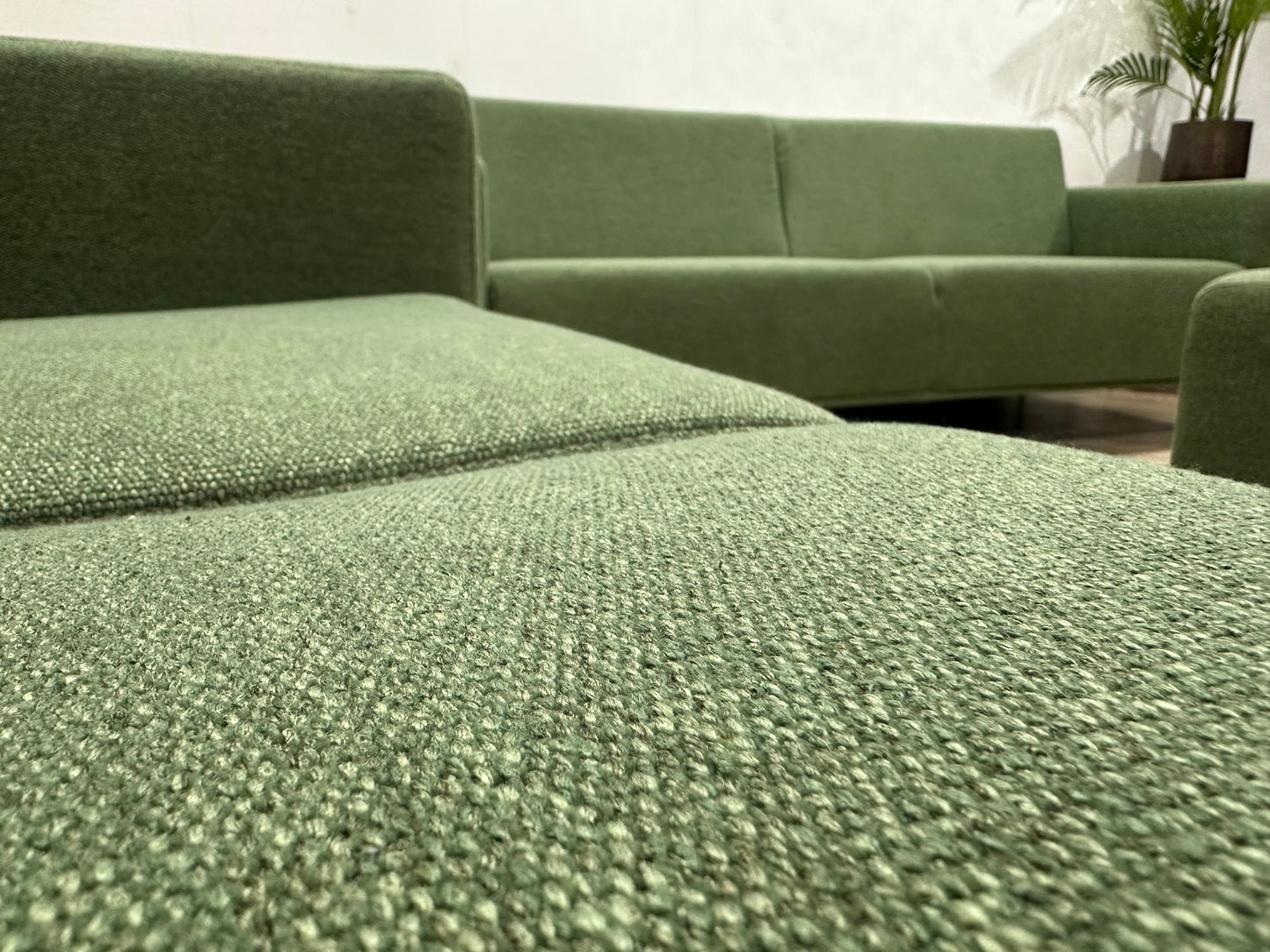 Goossens Groene Stoffen Banken Set Incl Hocker ~ Nieuwstaat
