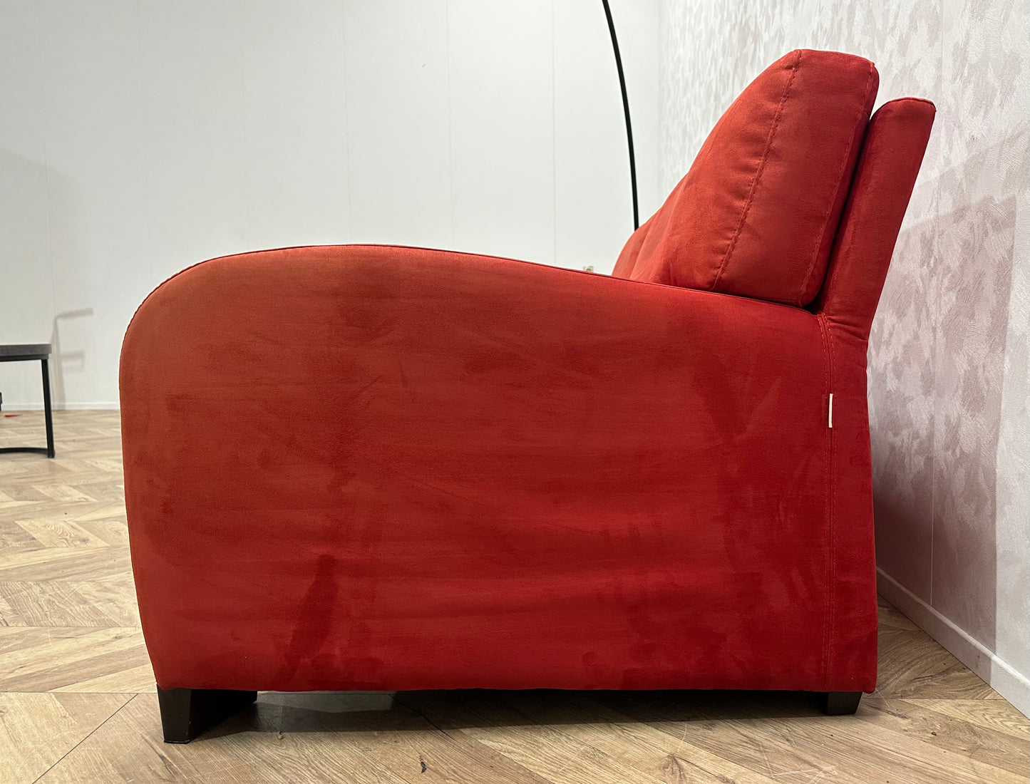 Caliaitalia Rode Suède Stoffen 2.5-Zits Bank ~ Vaste Kussens