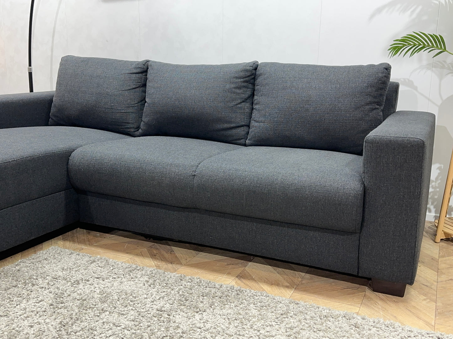 Antraciet Hoekbank ~ Losse Rugkussens Met Afneembare Hoezen