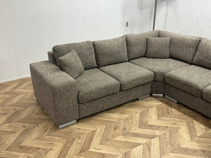 Grijze/Beige U Bank ~ Losse Kussens Met Afneembare Hoezen