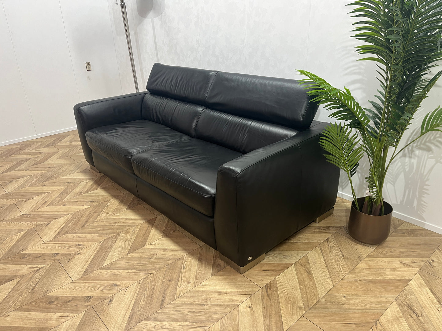 Zwarte Echt Lederen 2,5 Zitter van Italsofa