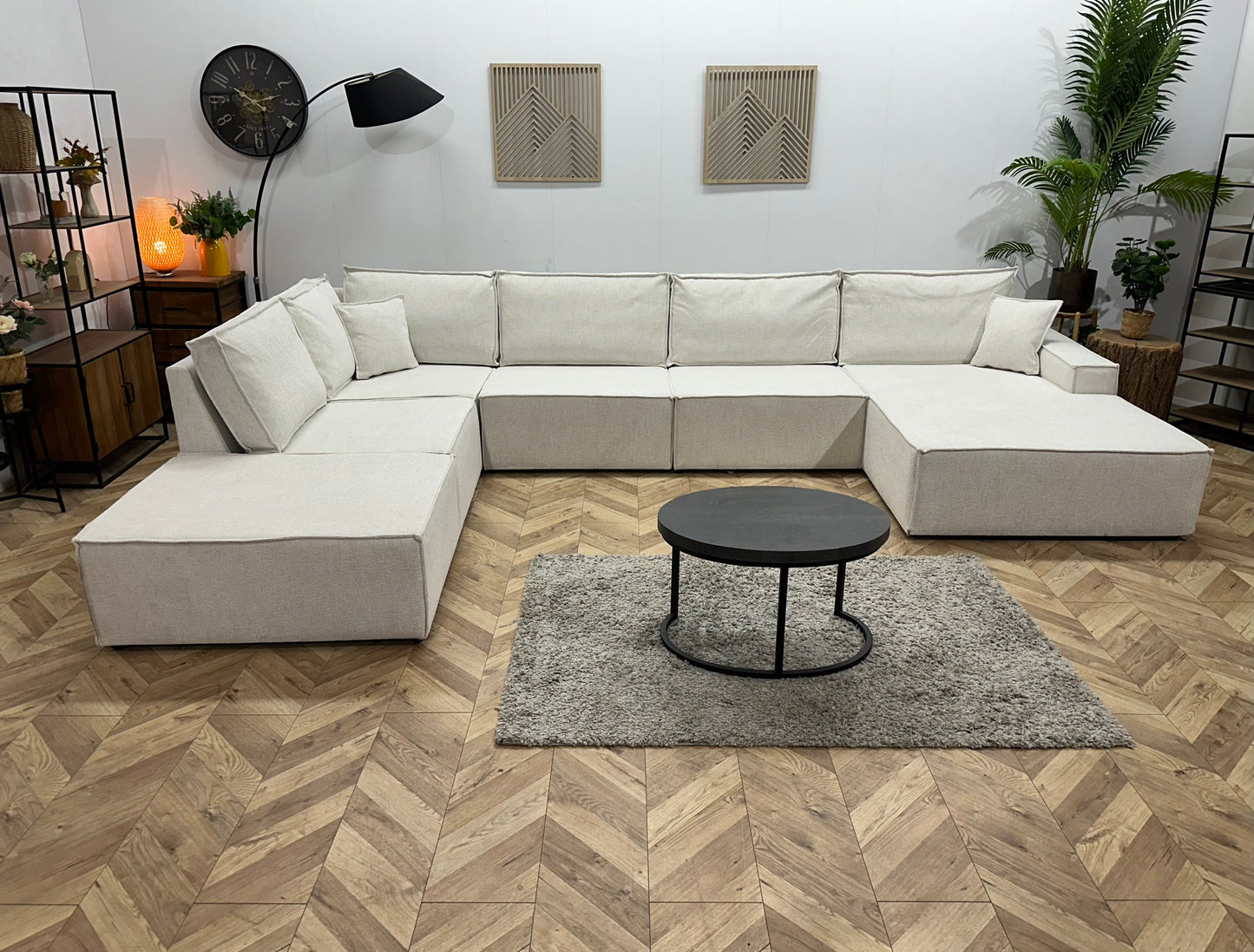 !Showroommodel! Crème Stoffen U Bank