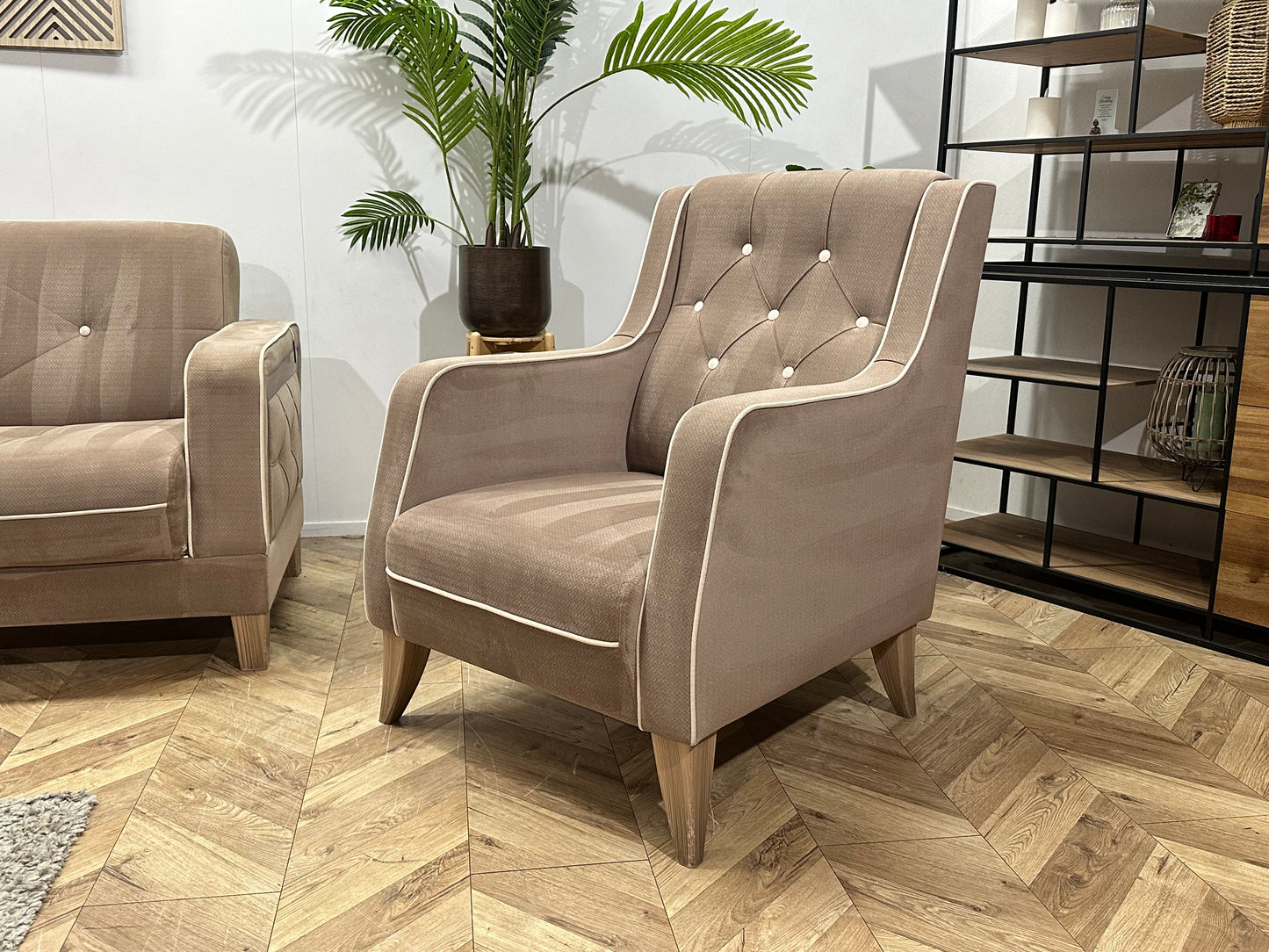 Istikbal Bruine Velvet Banken Set ~ Slaapfunctie