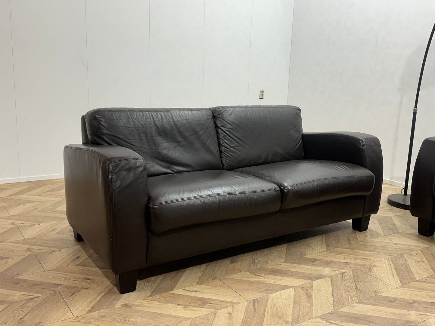 Bruine Echt Lederen Banken Set ~ Vaste Kussens