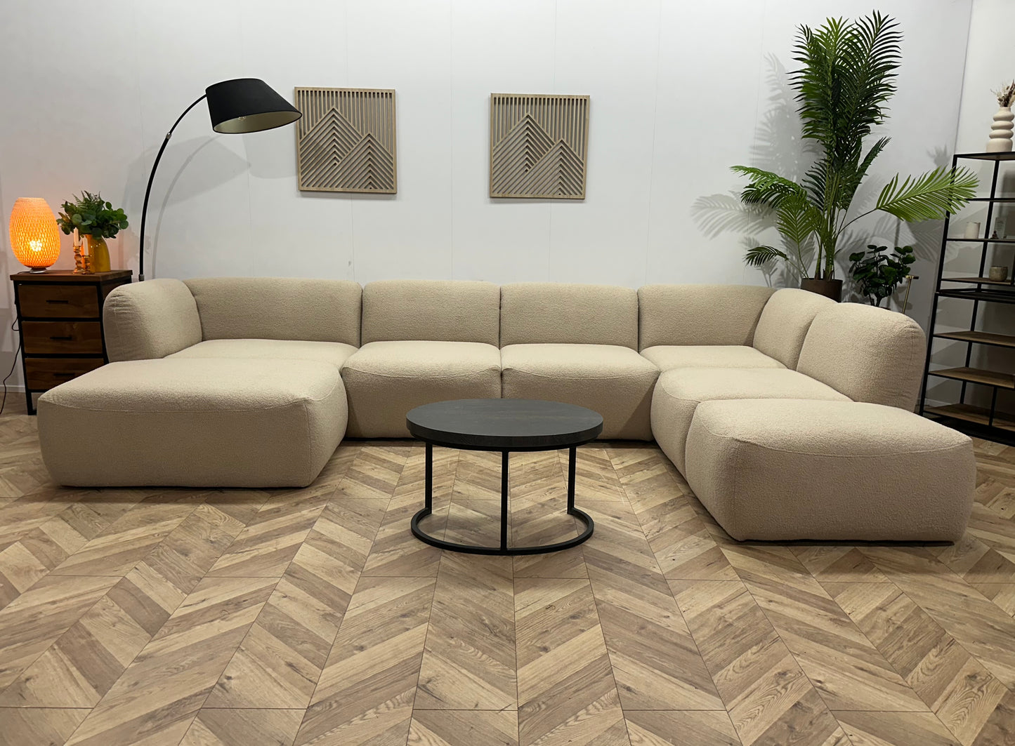 !Showroommodel! Beige Bouclé U Bank