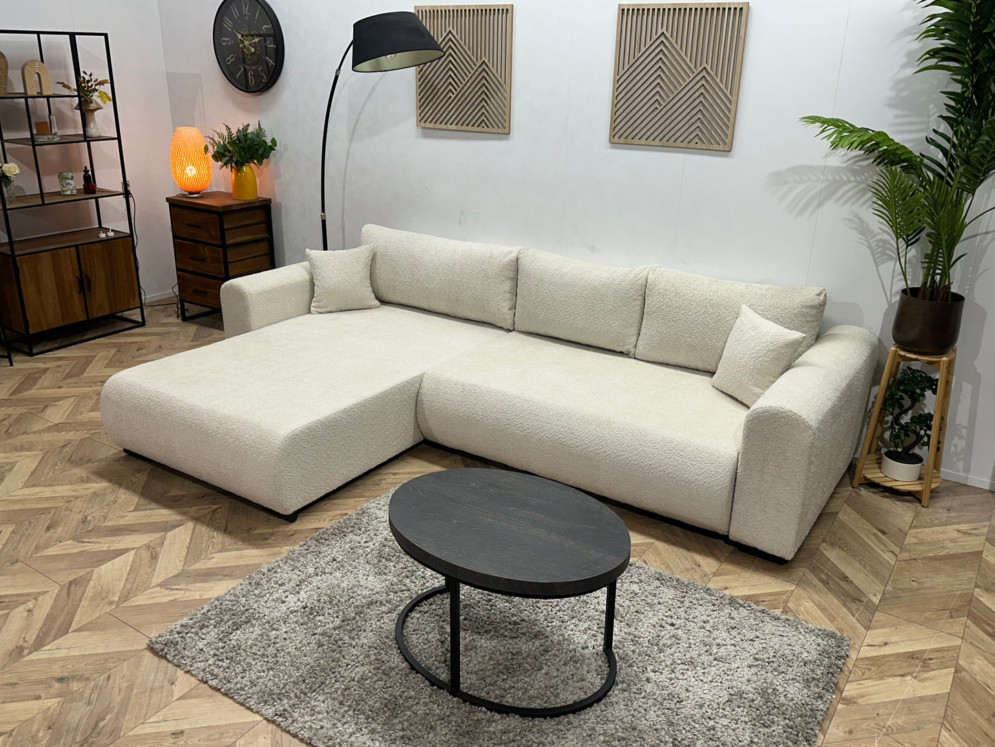 !Showroommodel! Witte Bouclé Hoekbank