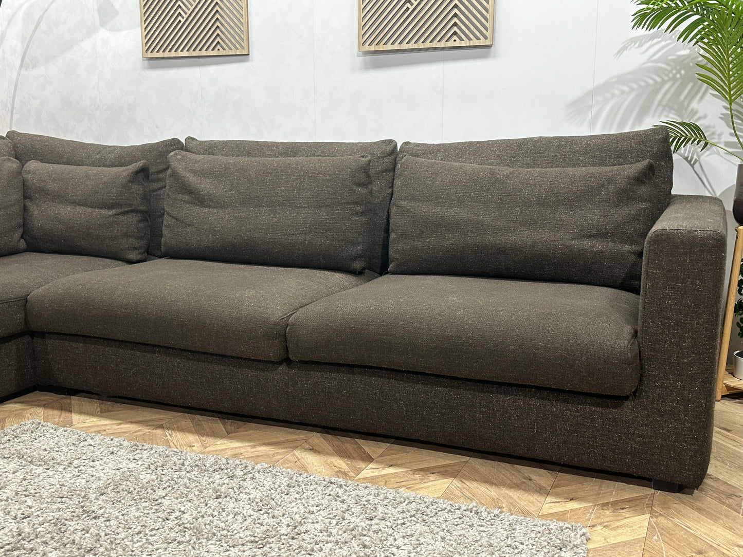 Bruine Hoekbank ~ Losse Kussens Met Afneembare Hoezen