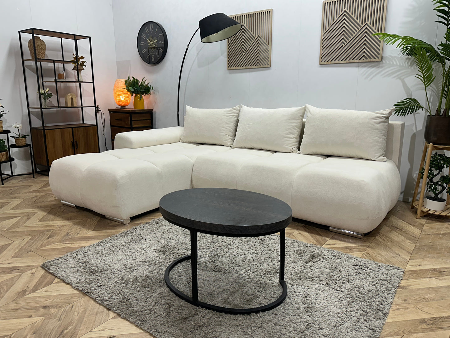 !Showroommodel! Witte Velvet Hoekbank