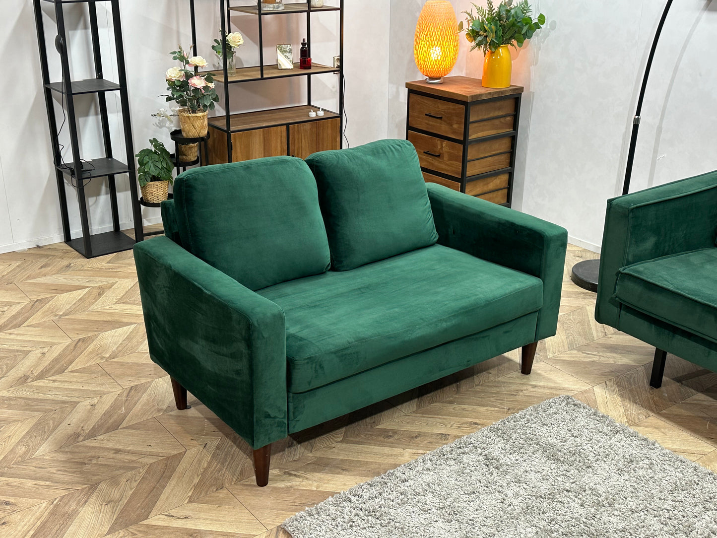 Be Pure Groene Velvet Banken Set ~ Losse Kussens Met Afneembare Hoezen