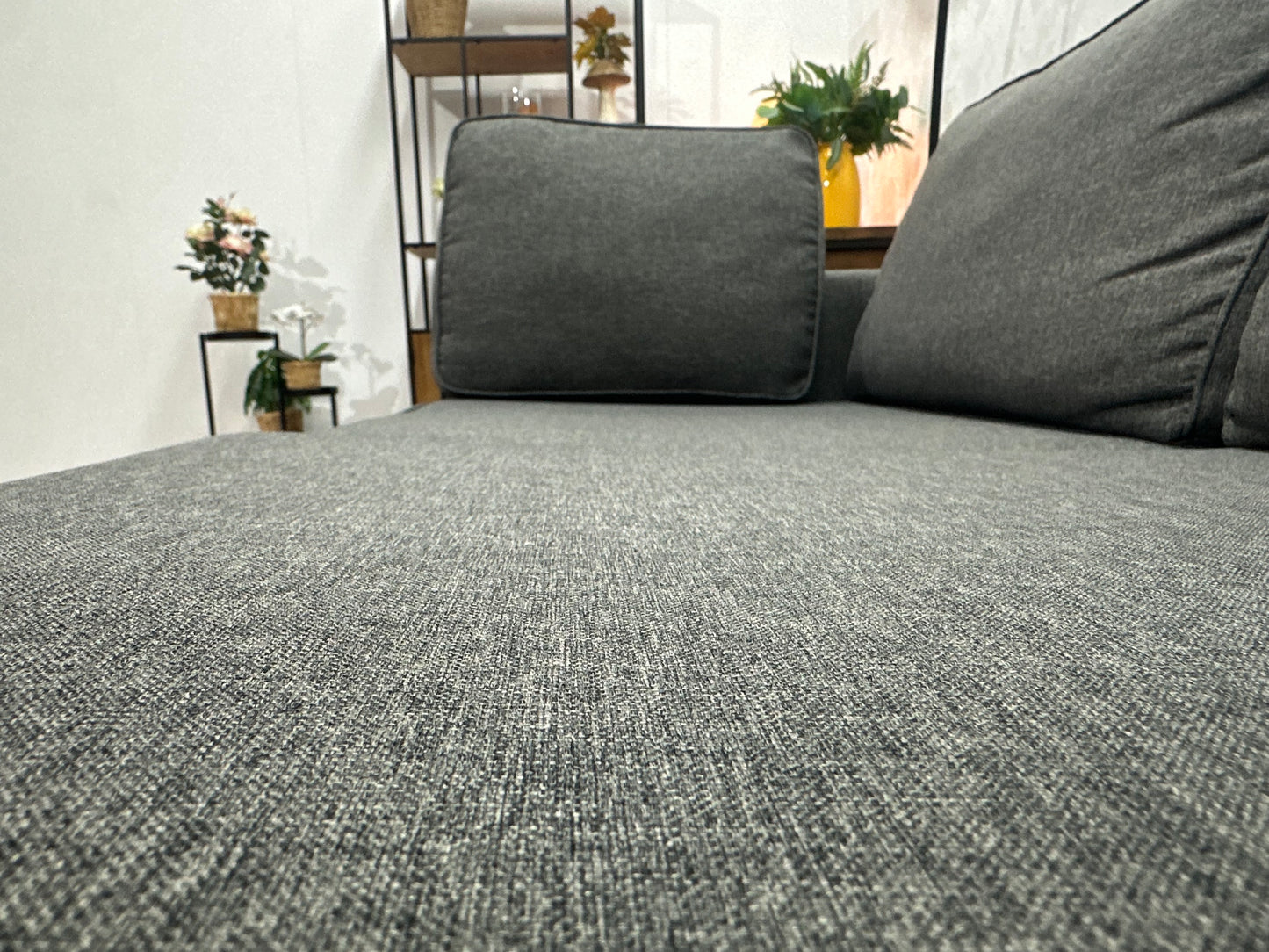 Antraciet Suède Stoffen Hoekbank ~ Nieuwstaat