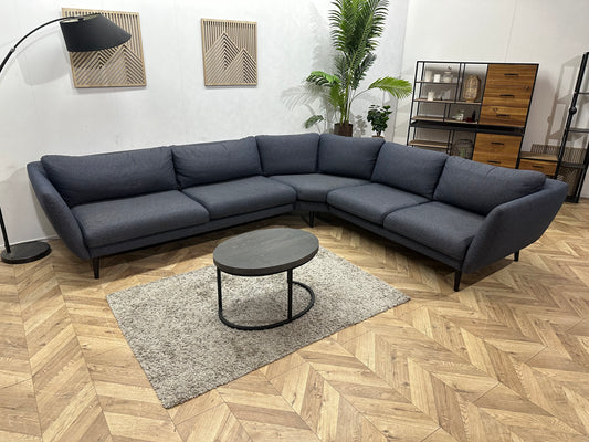 Blauwe Hoekbank ~ Losse Kussens Met Afneembare Hoezen