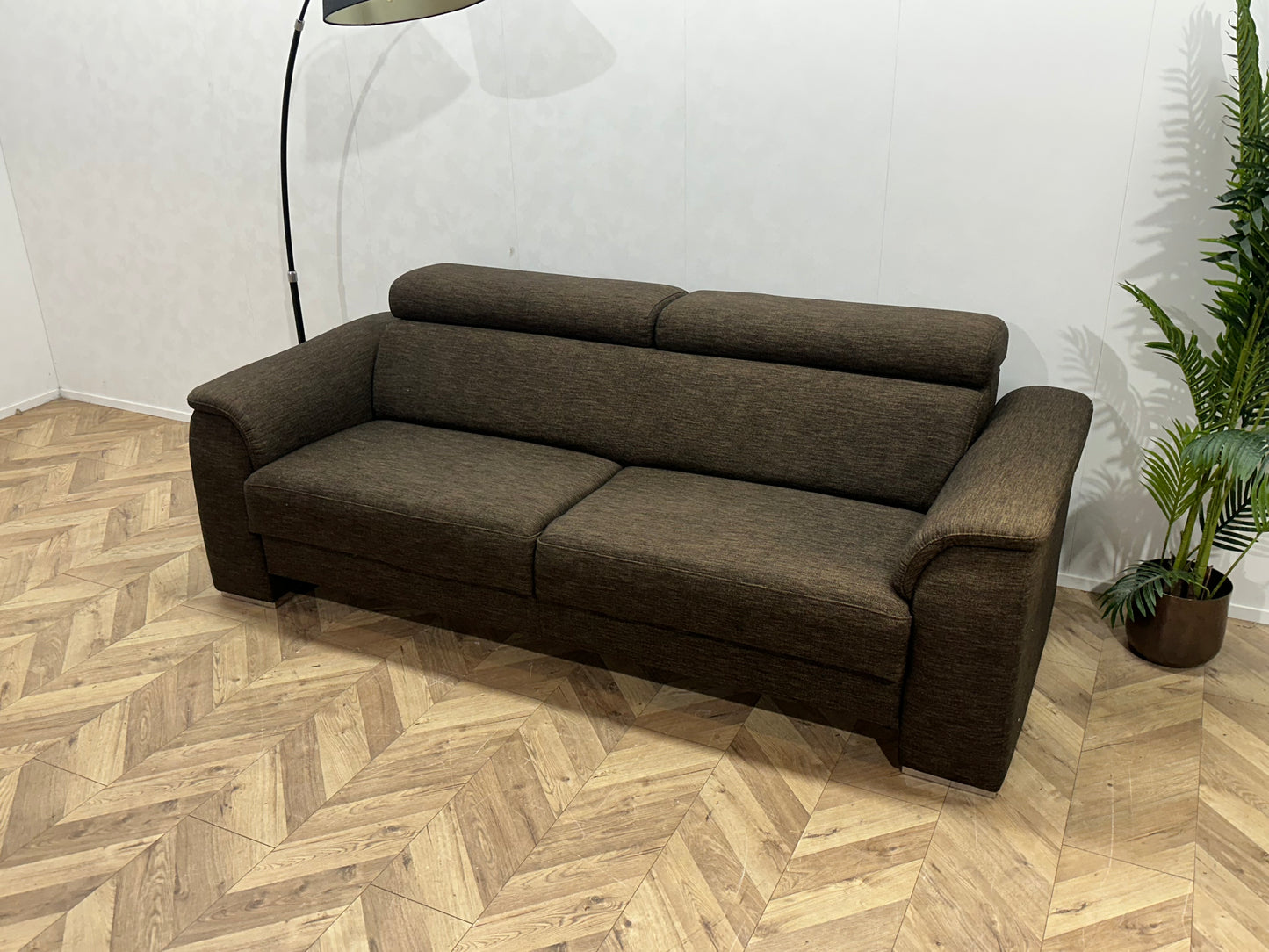 In.House Bruine 2.5-Zits Bank ~ Verstelbare Hoofdsteunen