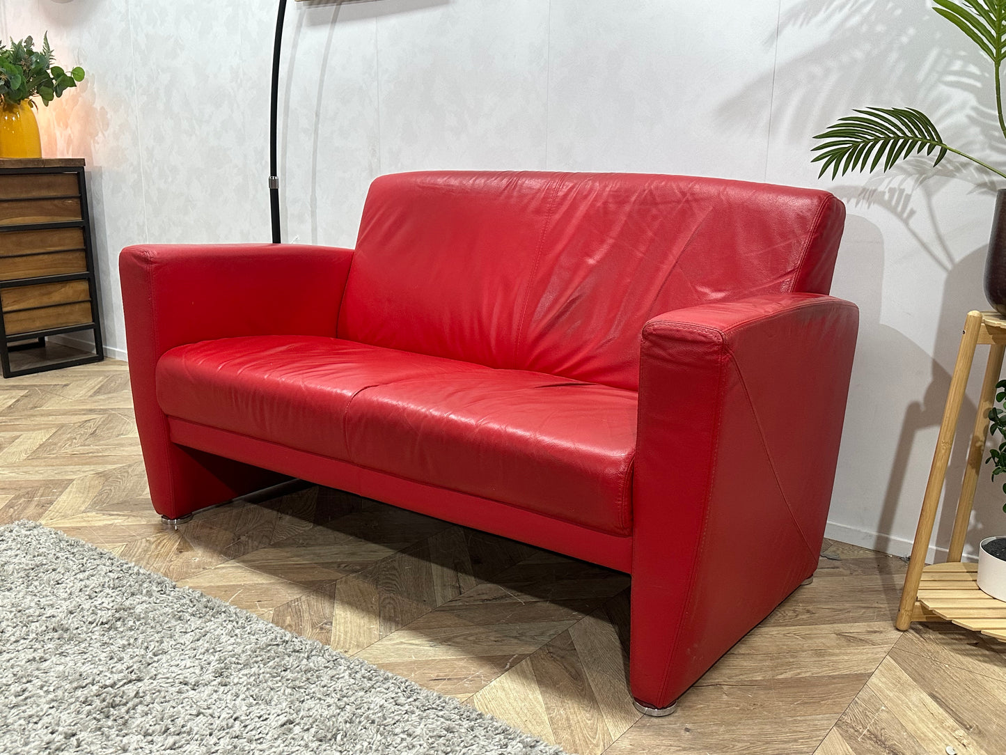 Montèl Rode Echt Lederen 2-Zits Bank ~ Inruilvoordeel