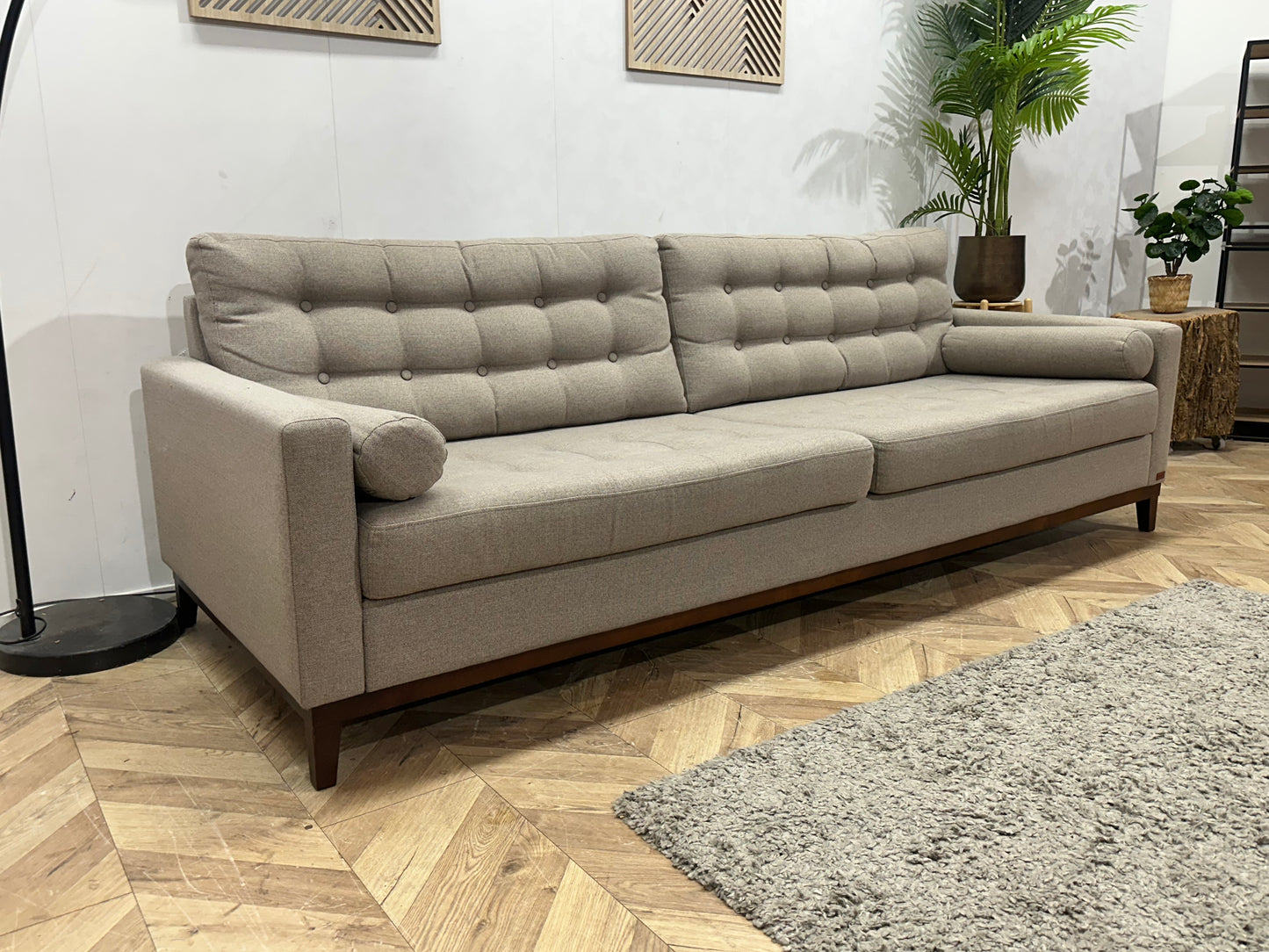 X5 Home Beige/Grijze 2.5-Zits Bank ~ Losse Kussens Met Afneembare Hoezen