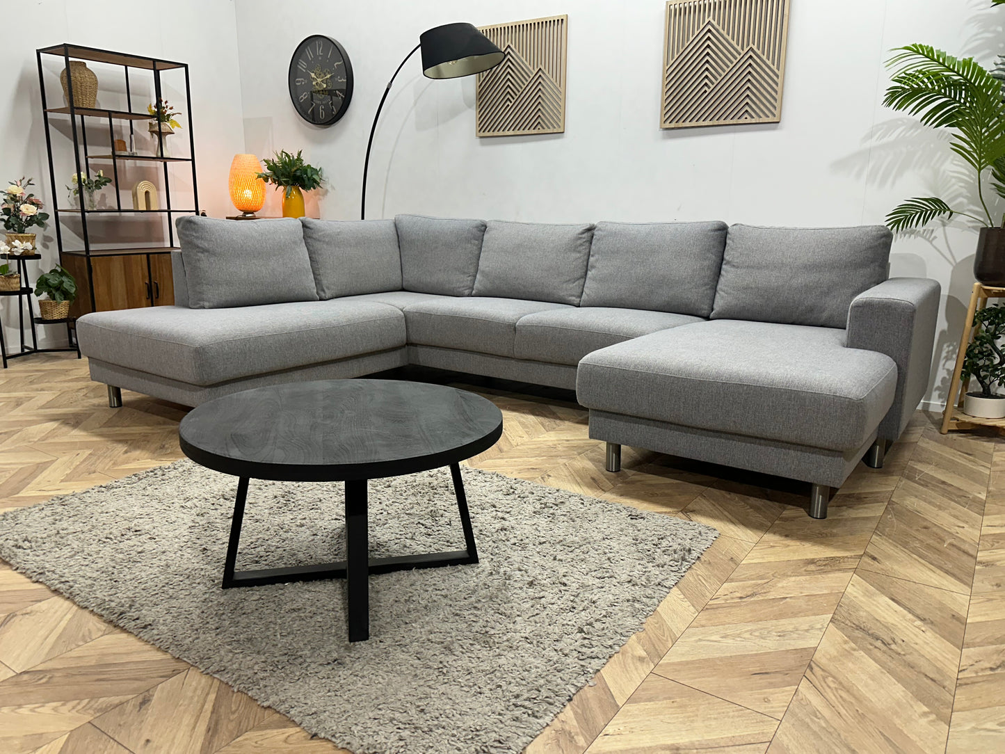 Licht Grijze U Bank ~ Losse Rugkussens Met Afneembare Hoezen