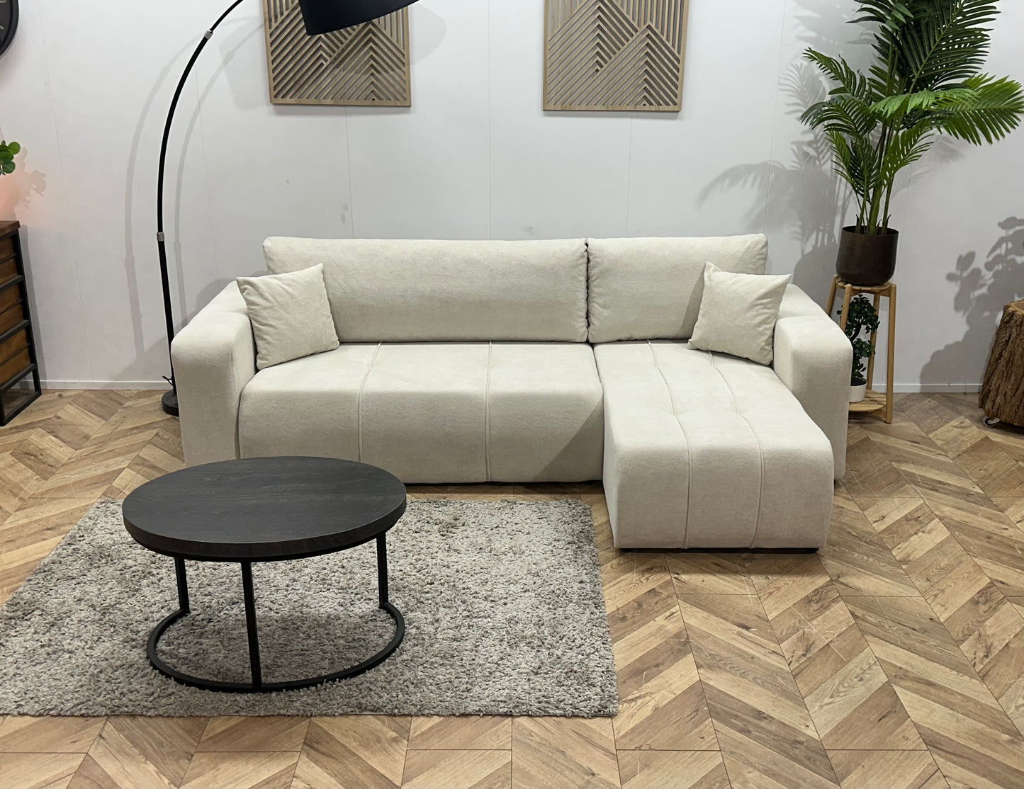 !Showroommodel! Witte Velvet Hoekbank