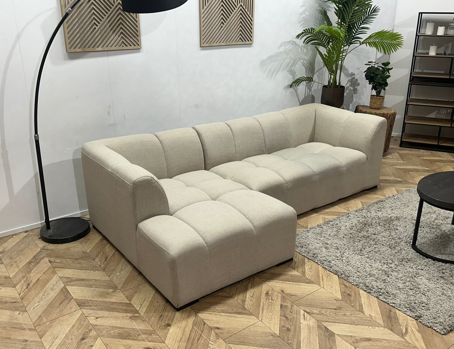 Crème Hoekbank ~ Vaste Kussens