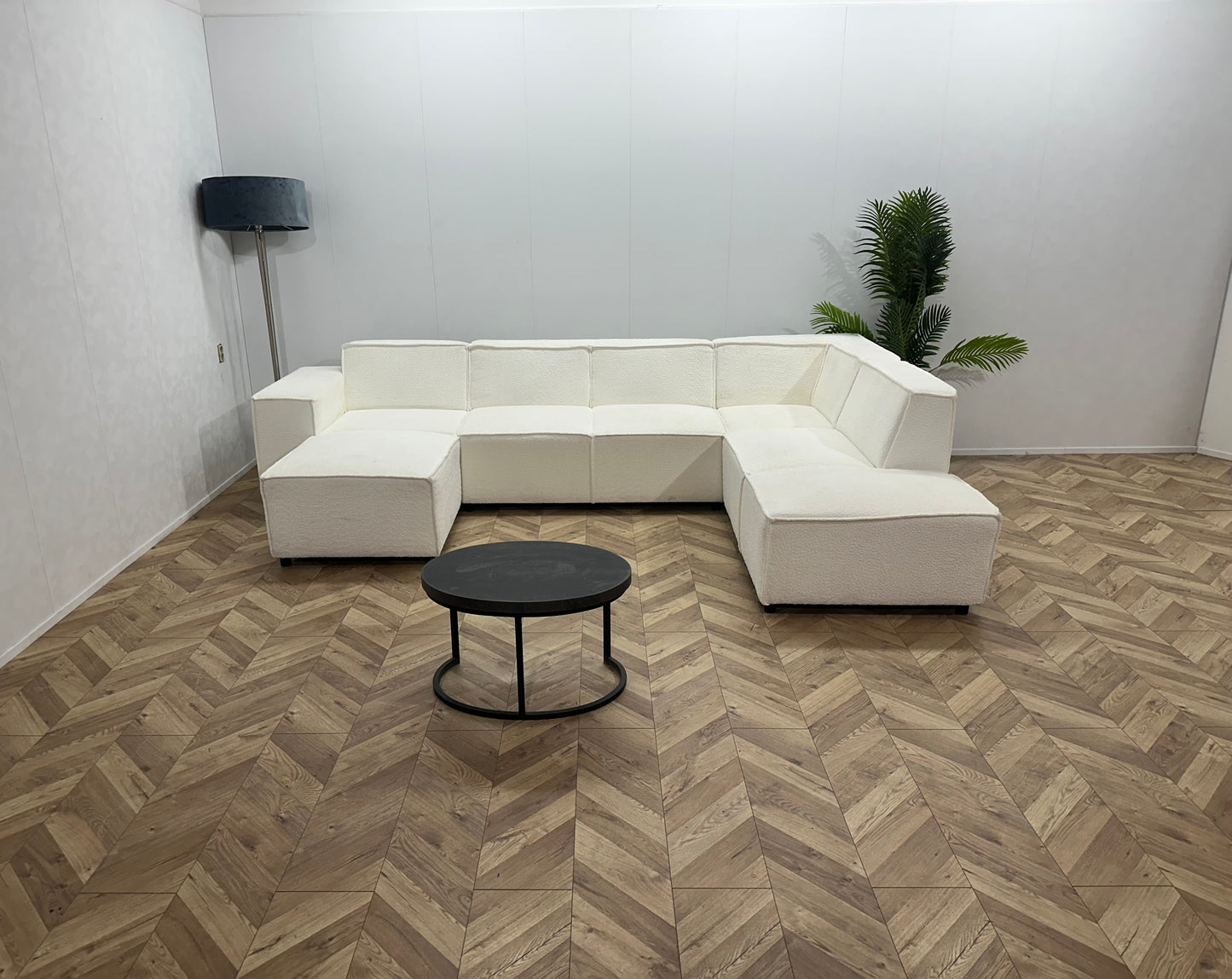 Witte Bouclé Stoffen U Bank ~ Vaste Kussens