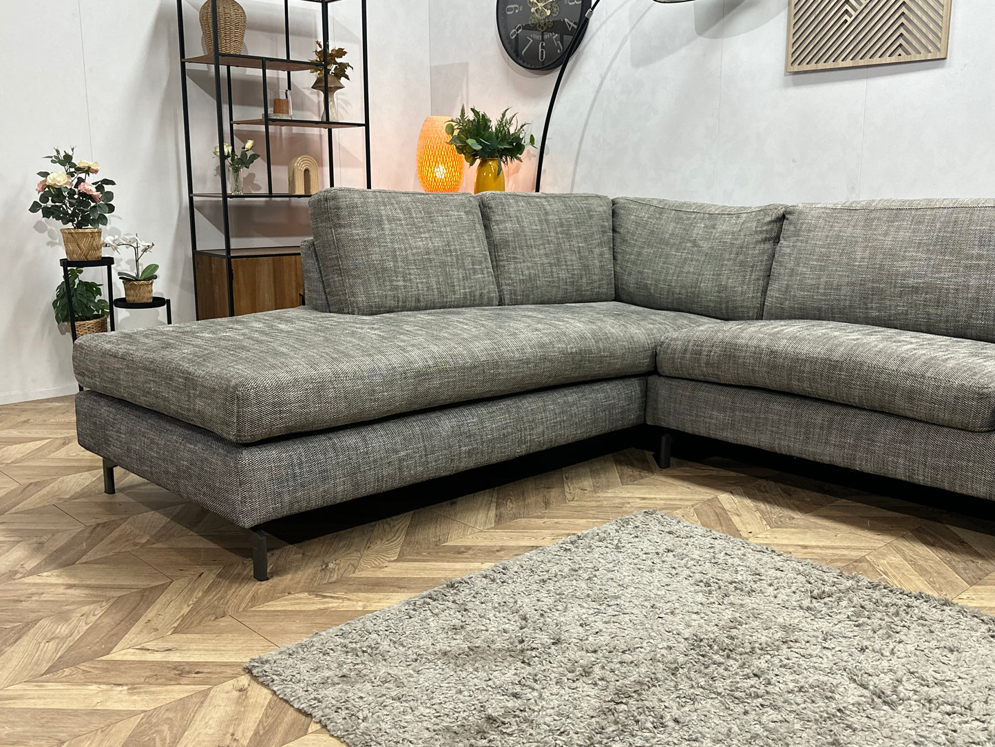 Grijze Hoekbank ~ Losse Kussens Met Afneembare Hoezen