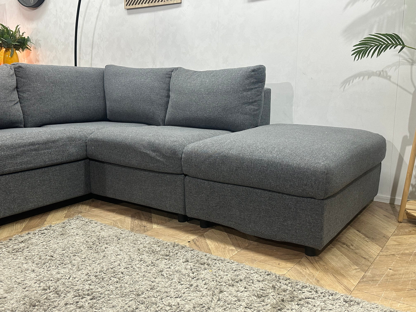 Grijze Design Hoekbank ~ Losse Kussens Met Afneembare Hoezen