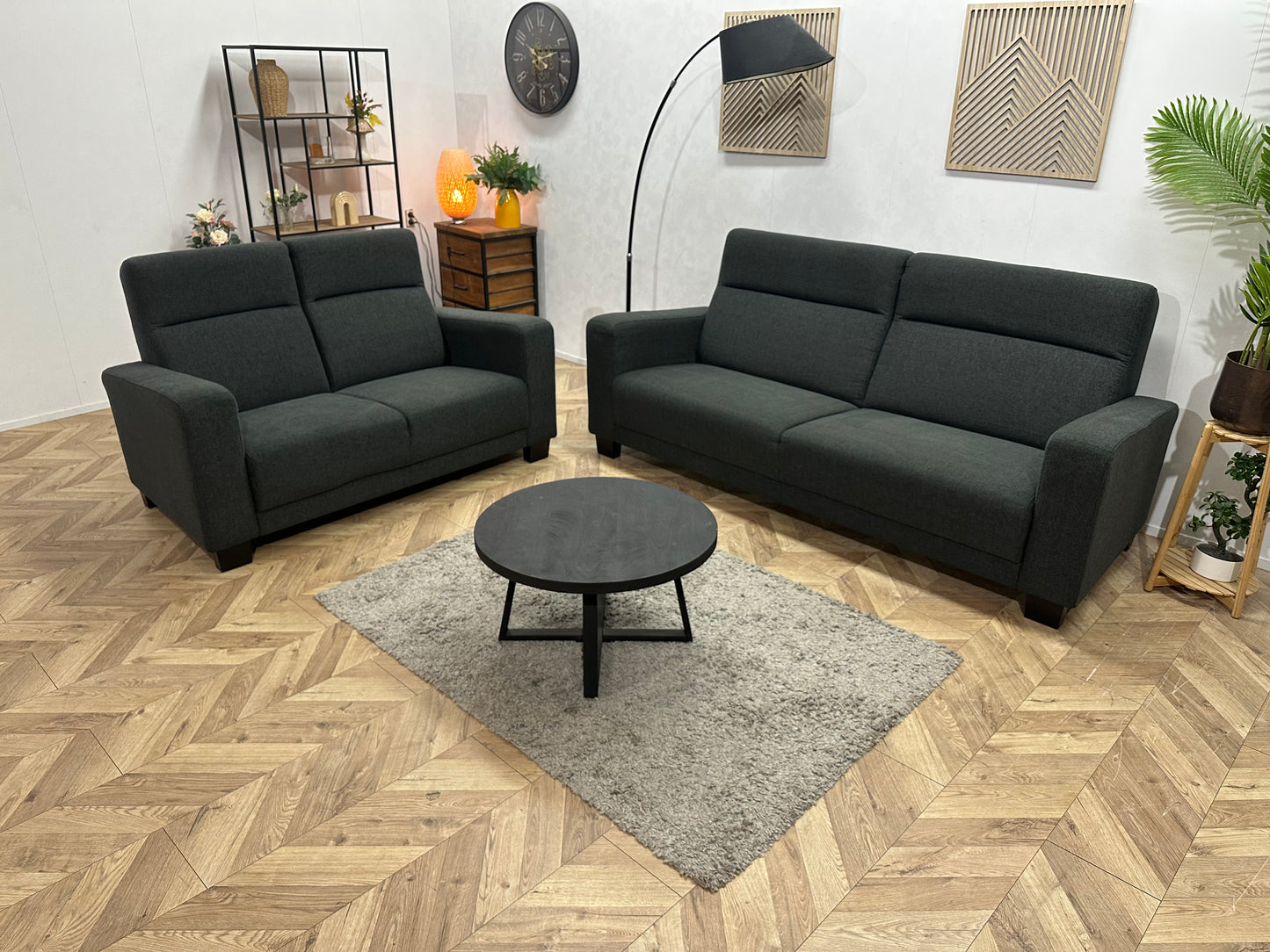 Antraciet Banken Set ~ Vaste Kussens